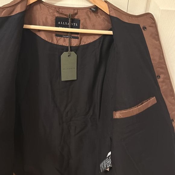 NWT All Saints Women's Foxi Liner Chocolate Jacket size 6 - Picture 9 of 11